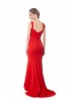 Rouge Sirène Col Haut Crêpe Stretch Longue Formelles Robes demoiselle d'honneur / Robes de soirée / Robes de bal à Bas Prix