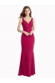 Rouge Sirène Col V Mousseline Longue Robes demoiselle d'honneur / Robes de bal à Bas Prix