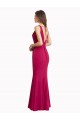 Rouge Sirène Col V Mousseline Longue Robes demoiselle d'honneur / Robes de bal à Bas Prix