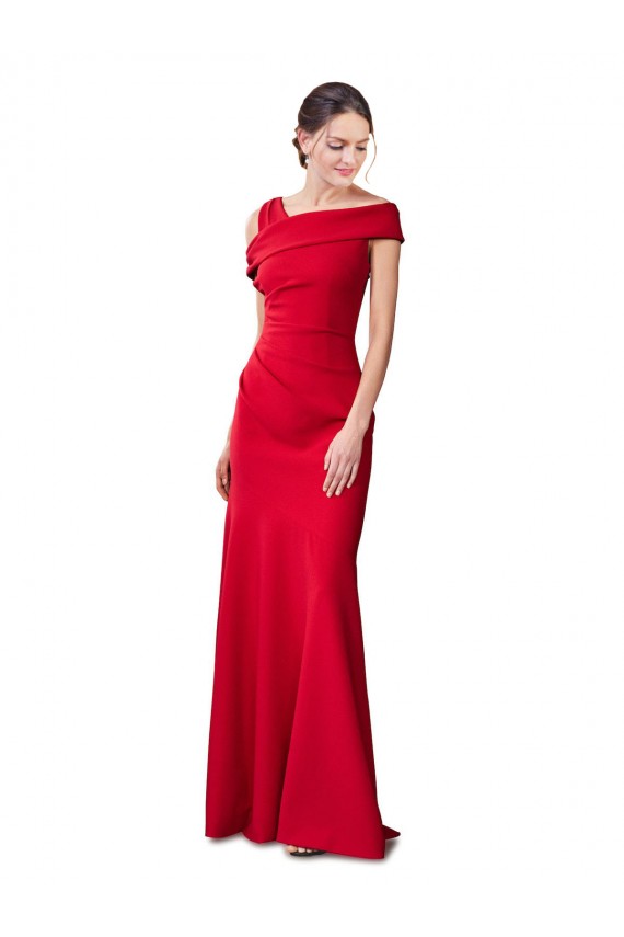 Rouge Sirène Crêpe Stretch Longue Formelles Robes demoiselle d'honneur / Robes de soirée / Robes de bal à Bas Prix