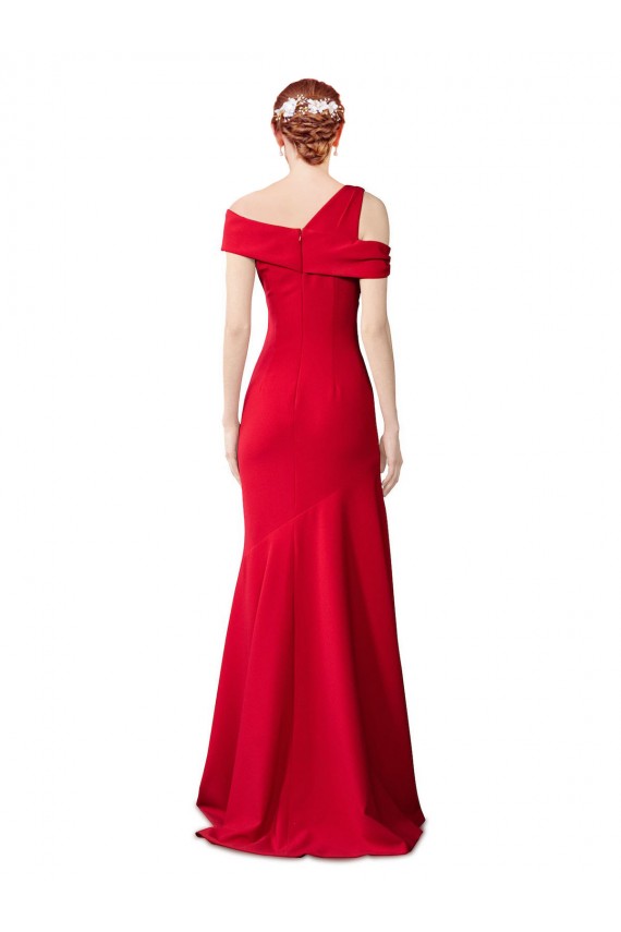 Rouge Sirène Crêpe Stretch Longue Formelles Robes demoiselle d'honneur / Robes de soirée / Robes de bal à Bas Prix