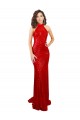 Rouge Sirène Licou Col Haut Paillette Longue Formelles Robes demoiselle d'honneur / Robes de soirée / Robes de bal à Bas Prix