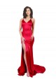 Rouge Sirène Satiné Stretch Longue Formelles Robes demoiselle d'honneur / Robes de soirée / Robes de bal à Bas Prix