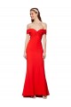 Rouge Sirène Épaule Dénudée Crêpe Stretch Longue Formelles Robes demoiselle d'honneur / Robes de soirée / Robes de bal à Bas Prix