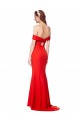 Rouge Sirène Épaule Dénudée Crêpe Stretch Longue Formelles Robes demoiselle d'honneur / Robes de soirée / Robes de bal à Bas Prix