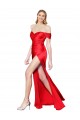 Rouge Sirène Épaule Dénudée Satiné Stretch Longue Formelles Robes demoiselle d'honneur / Robes de soirée / Robes de bal à Bas Prix