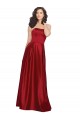 Rouge foncé Trapèze Sans bretelle Satiné Longue Robes demoiselle d'honneur / Robes de bal à Bas Prix