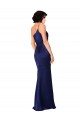 Saphir Trapèze Satiné Soyeux Longue Formelles Robes demoiselle d'honneur / Robes de soirée / Robes de bal à Bas Prix