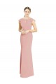 Sirène Col Bateau Col Haut Mousseline Longue Robes demoiselle d'honneur à Bas Prix