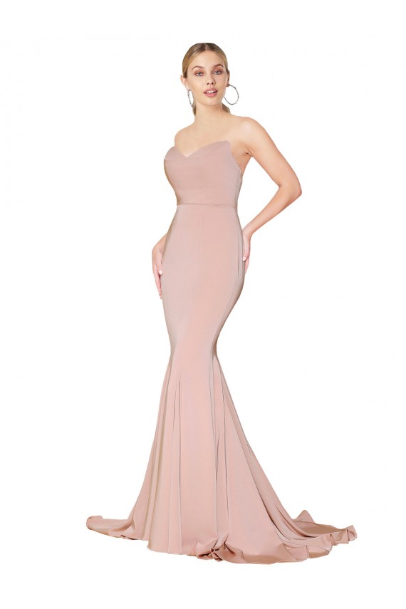Sirène Col Haut Crêpe Stretch Longue Formelles Robes demoiselle d'honneur / Robes de soirée / Robes de bal à Bas Prix
