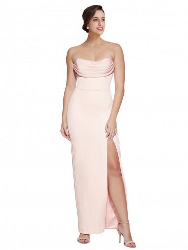 Sirène Satiné Stretch Longue Formelles Robes demoiselle d'honneur / Robes de soirée / Robes de bal à Bas Prix