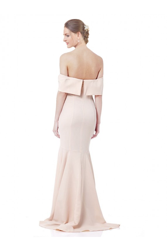 Sirène Épaule Dénudée Col Haut Crêpe Stretch Longue Formelles Robes demoiselle d'honneur / Robes de soirée / Robes de bal à Bas Prix
