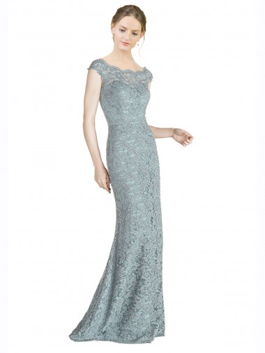Sirène Épaule Dénudée Dentelle Longue Robes demoiselle d'honneur / Robes de bal à Bas Prix
