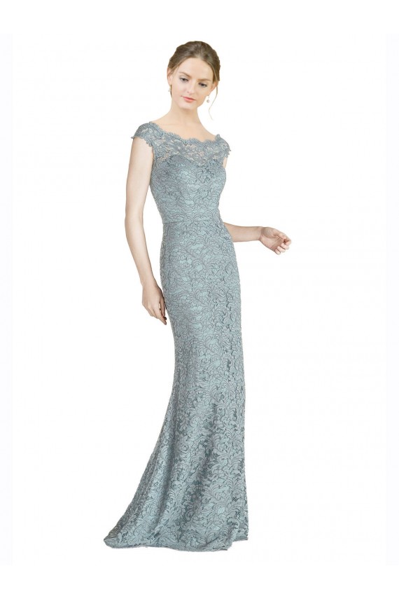 Sirène Épaule Dénudée Dentelle Longue Robes demoiselle d'honneur / Robes de bal à Bas Prix
