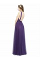 Trapèze Bretelles spaghetti Bateau Tulle Longue Robes demoiselle d'honneur à Bas Prix