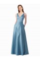 Trapèze Col Haut Satiné Longue Robes demoiselle d'honneur / Robes de bal à Bas Prix