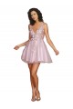 Trapèze Col V Courte Tulle Courte Robes demoiselle d'honneur / Robes de cocktail à Bas Prix