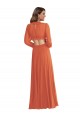 Trapèze Col V Mousseline Longue Asymétrique Robes demoiselle d'honneur à Bas Prix