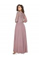 Trapèze Col V Mousseline Longue Robes demoiselle d'honneur / Robes de bal à Bas Prix