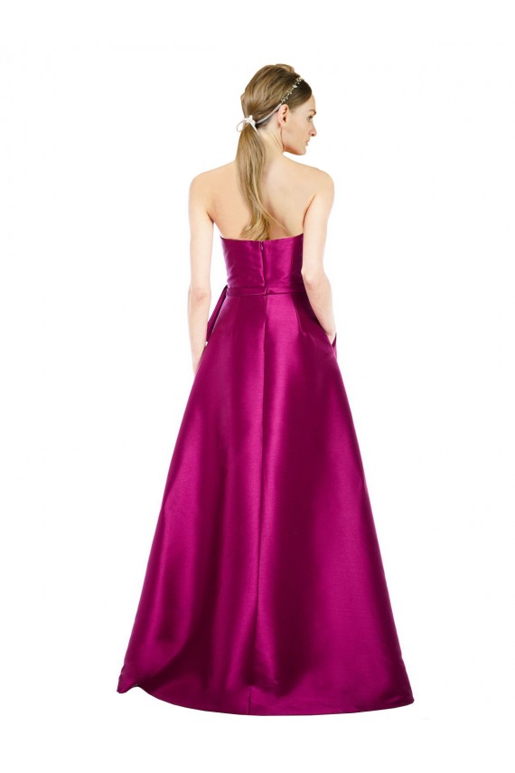 Trapèze Col V Satiné Longue Robes demoiselle d'honneur / Robes de bal à Bas Prix