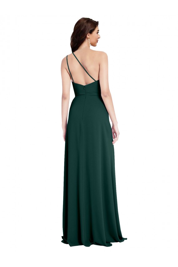 Trapèze Crêpe Stretch Longue Formelles Robes demoiselle d'honneur / Robes de soirée / Robes de bal à Bas Prix
