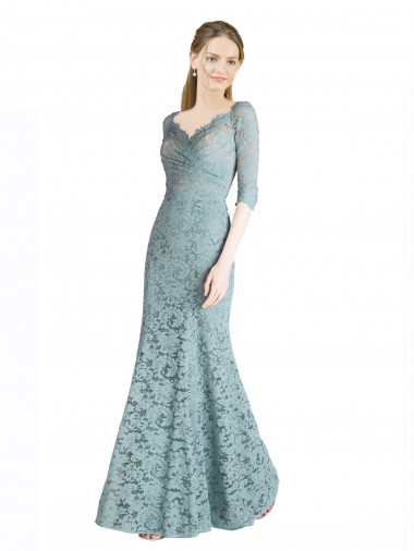 Trapèze Dentelle Longue Robes demoiselle d'honneur / Robes de bal à Bas Prix