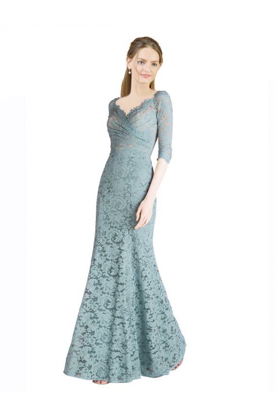 Trapèze Dentelle Longue Robes demoiselle d'honneur / Robes de bal à Bas Prix