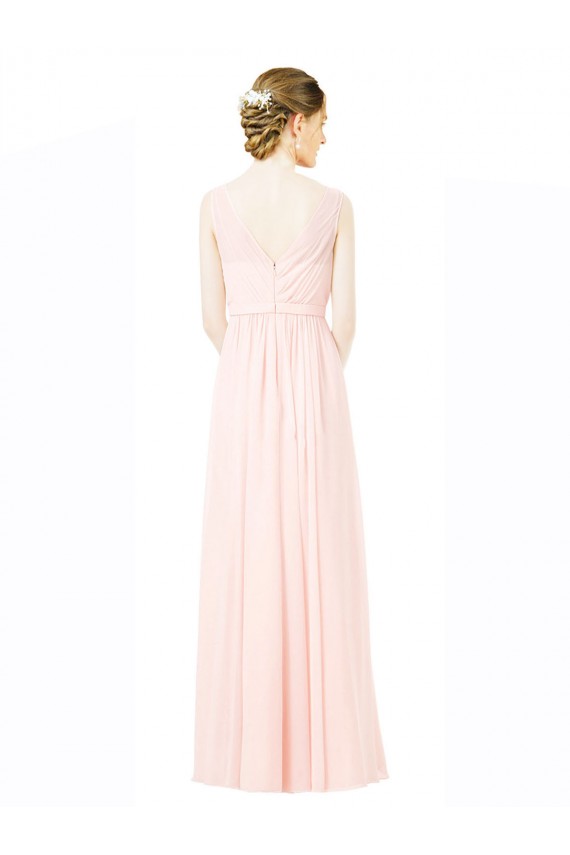 Trapèze Jewel Mousseline Longue Robes demoiselle d'honneur à Bas Prix
