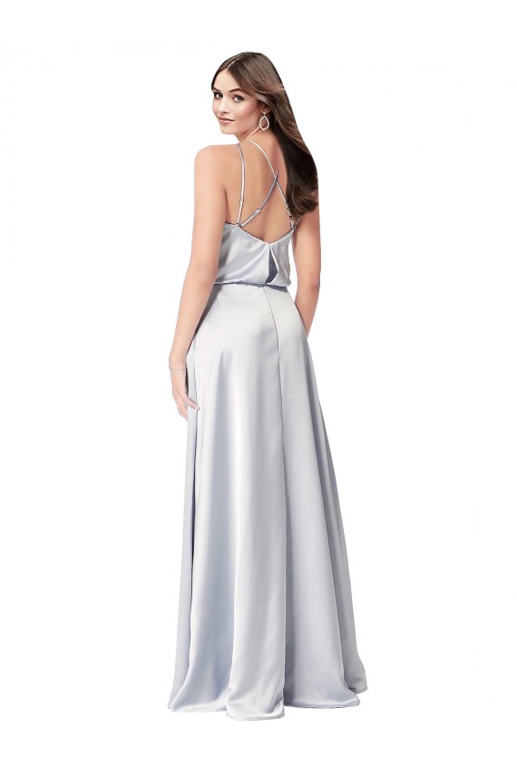 Trapèze Licou Satiné Soyeux Longue Formelles Robes demoiselle d'honneur / Robes de soirée à Bas Prix