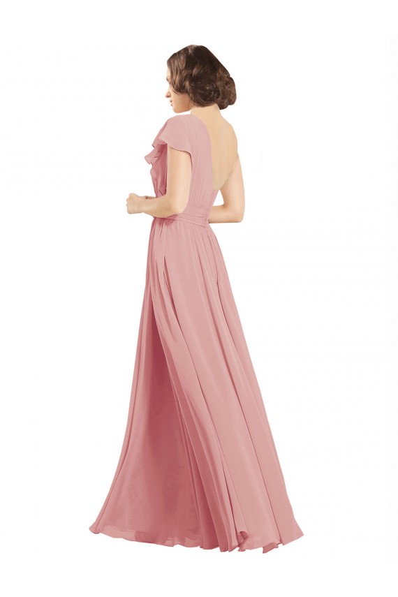 Trapèze Mousseline Longue Robes demoiselle d'honneur à Bas Prix