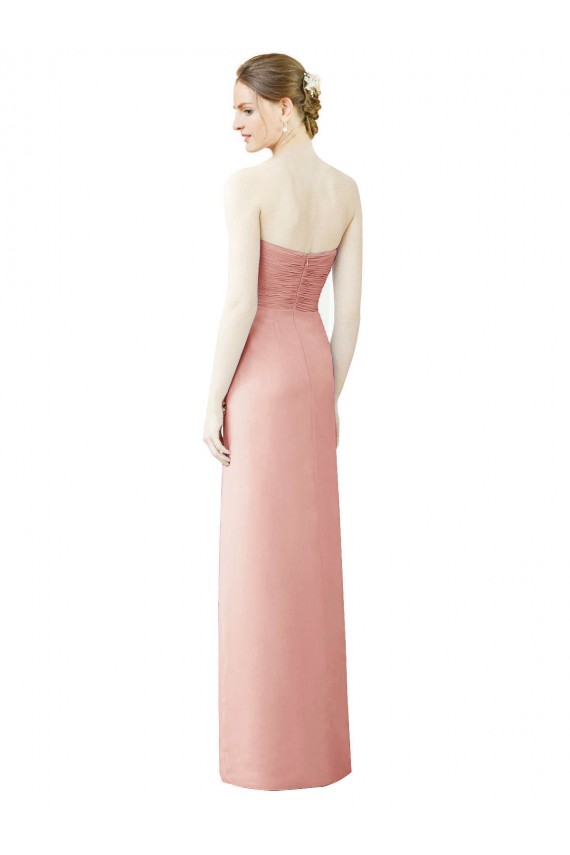 Trapèze Sans bretelle Mousseline Longue Asymétrique Robes demoiselle d'honneur à Bas Prix