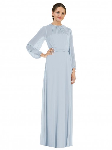 Trapèze Sans bretelle Mousseline Longue Formelles Robes demoiselle d'honneur / Robes de soirée à Bas Prix