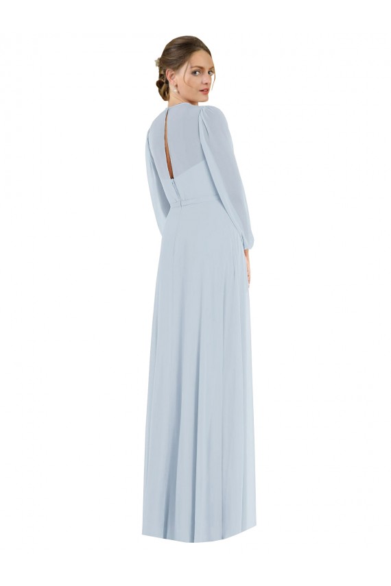 Trapèze Sans bretelle Mousseline Longue Formelles Robes demoiselle d'honneur / Robes de soirée à Bas Prix