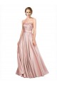Trapèze Sans bretelle Satiné Stretch Longue Formelles Robes demoiselle d'honneur / Robes de soirée / Robes de bal à Bas Prix