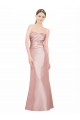 Trapèze Sans bretelle Satiné Stretch Longue Formelles Robes demoiselle d'honneur / Robes de soirée / Robes de bal à Bas Prix