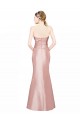 Trapèze Sans bretelle Satiné Stretch Longue Formelles Robes demoiselle d'honneur / Robes de soirée / Robes de bal à Bas Prix