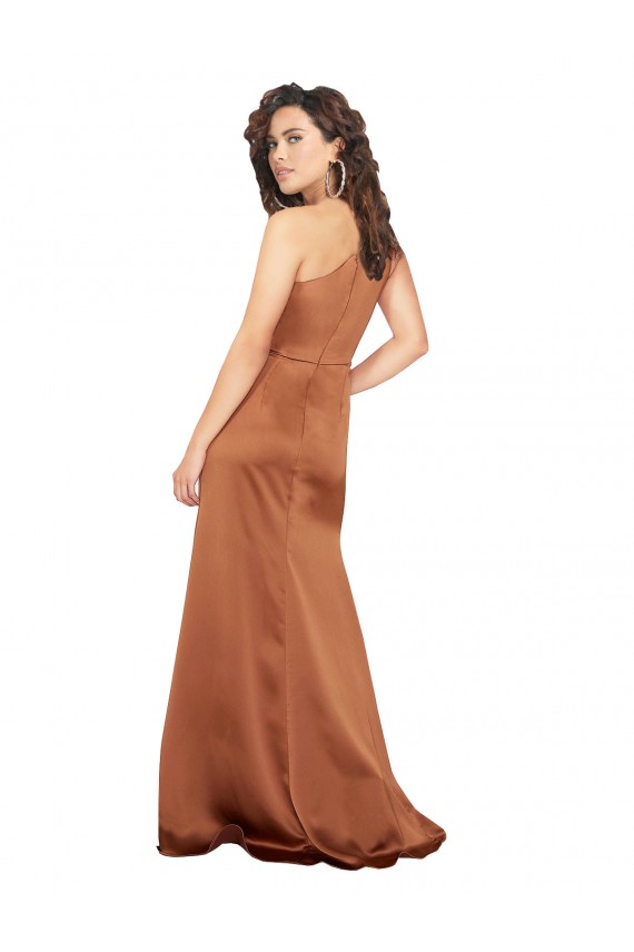 Trapèze Satiné Soyeux Longue Formelles Robes demoiselle d'honneur / Robes de soirée / Robes de bal à Bas Prix
