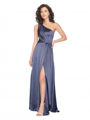 Trapèze Satiné Soyeux Longue Formelles Robes demoiselle d'honneur / Robes de soirée / Robes de bal à Bas Prix