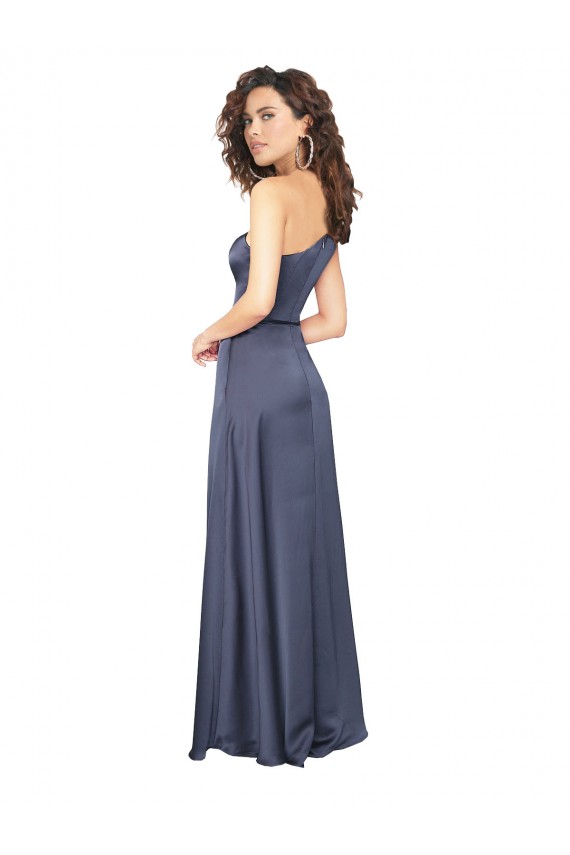 Trapèze Satiné Soyeux Longue Formelles Robes demoiselle d'honneur / Robes de soirée / Robes de bal à Bas Prix