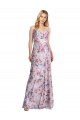 Trapèze Satiné Stretch Floral Longue Formelles Robes demoiselle d'honneur / Robes de soirée à Bas Prix