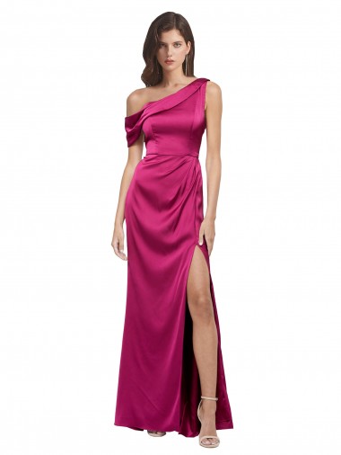 Trapèze Satiné Stretch Longue Formelles Robes demoiselle d'honneur / Robes de soirée / Robes de bal à Bas Prix