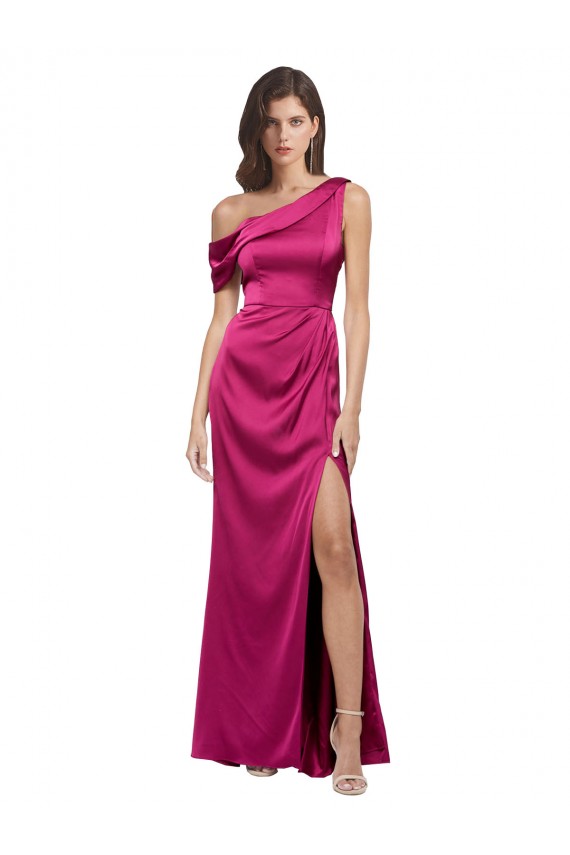 Trapèze Satiné Stretch Longue Formelles Robes demoiselle d'honneur / Robes de soirée / Robes de bal à Bas Prix