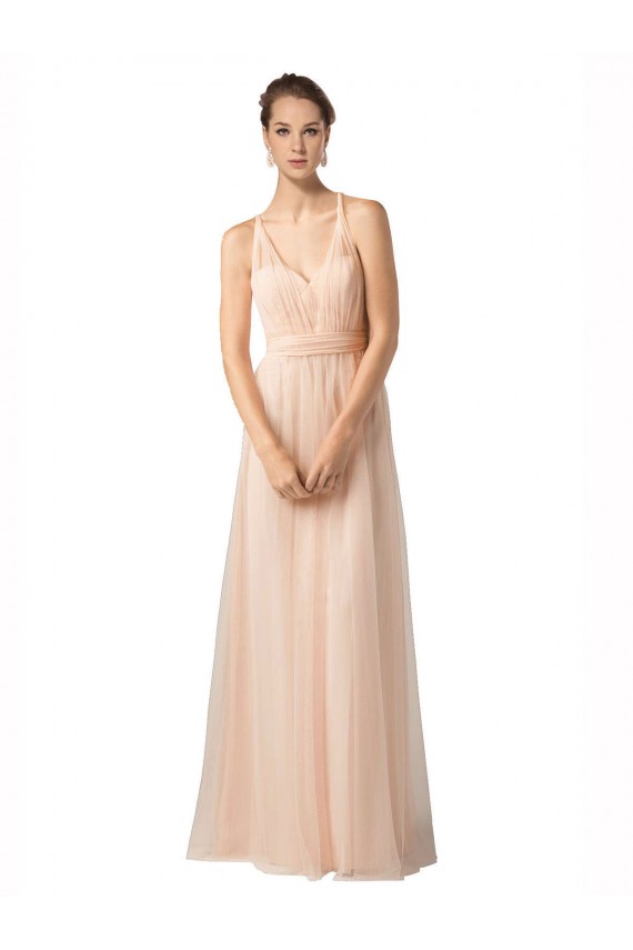 Trapèze Tulle Longue Robes demoiselle d'honneur à Bas Prix