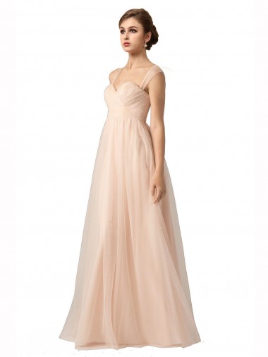 Trapèze Tulle Longue Robes demoiselle d'honneur à Bas Prix