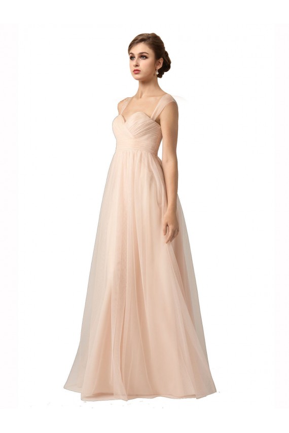 Trapèze Tulle Longue Robes demoiselle d'honneur à Bas Prix