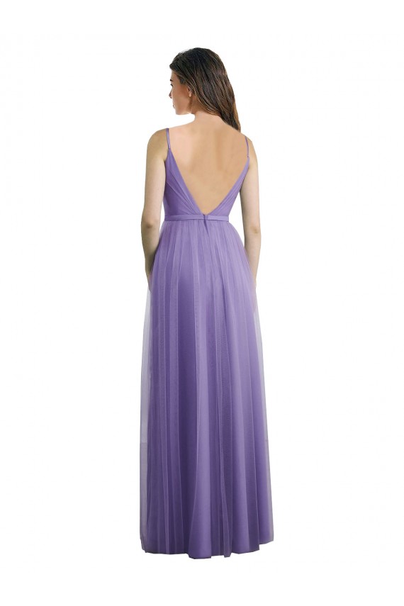 Trapèze Tulle Longue Robes demoiselle d'honneur à Bas Prix