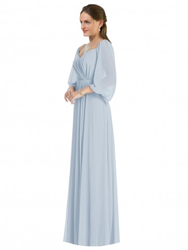 Trapèze Épaule Dénudée Mousseline Longue Formelles Robes demoiselle d'honneur / Robes de soirée à Bas Prix