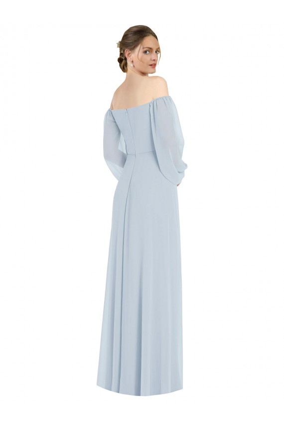 Trapèze Épaule Dénudée Mousseline Longue Formelles Robes demoiselle d'honneur / Robes de soirée à Bas Prix
