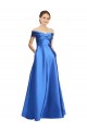 Trapèze Épaule Dénudée Satiné Longue Formelles Robes demoiselle d'honneur / Robes de soirée / Robes de bal à Bas Prix