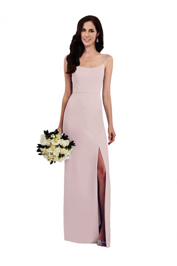 Trompette Bretelles spaghetti Crêpe Stretch Longue Formelles Robes demoiselle d'honneur / Robes de soirée / Robes de bal à Bas Prix